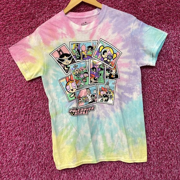 CN The Powerpuff Girls Retro Cartoon Tie Dye T-Shirt Small - Picture 3 of 4